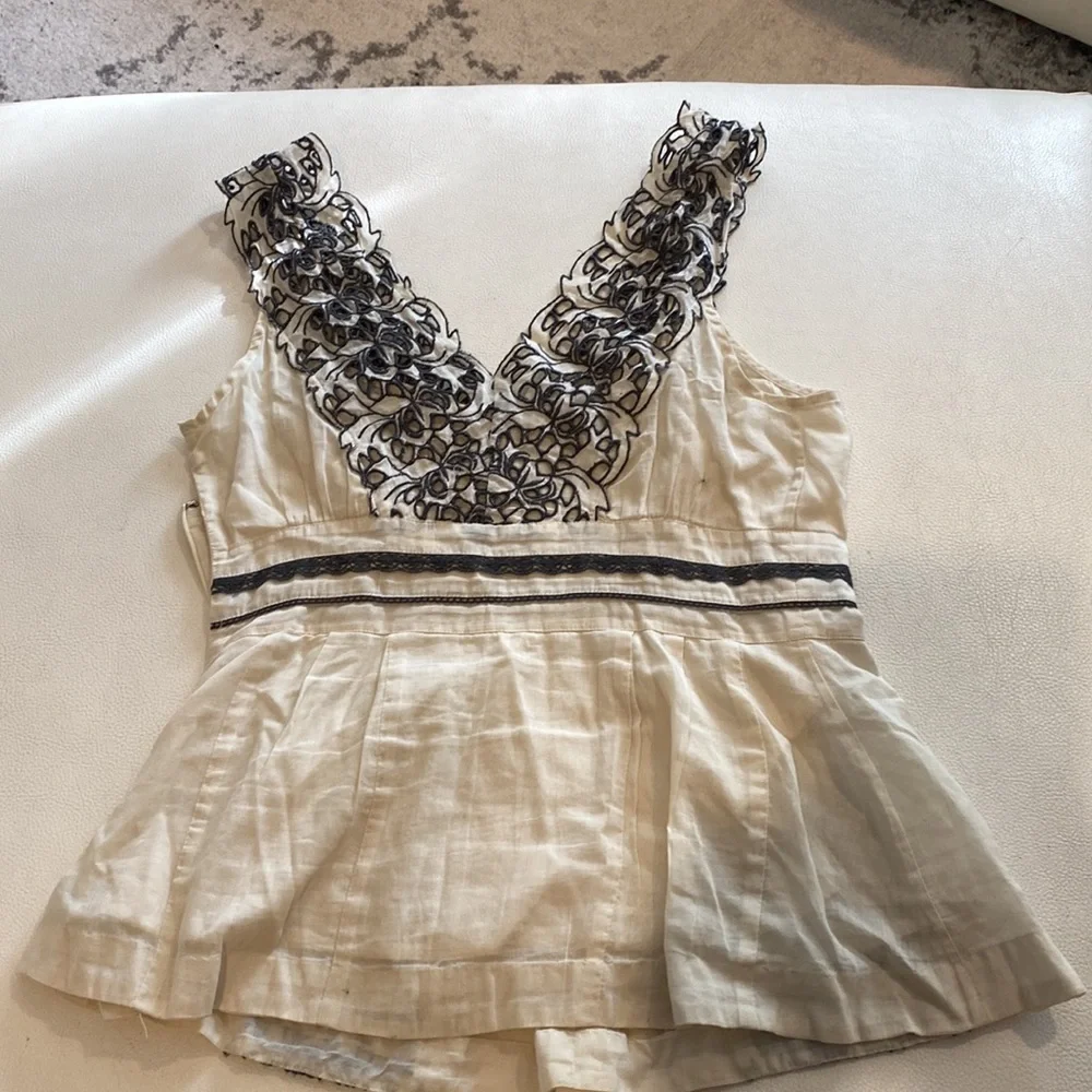 Anthropologie Floreat sleeveless embroidered lace blouse - Picture 6 of 6